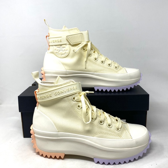 Converse Run Star Hike Platform Strap Shoes Women Size Canvas Soft Dune A05169C - Picture 6 of 10